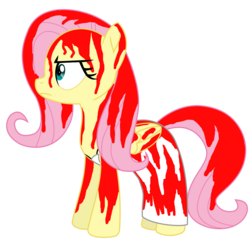 Size: 9191x8803 | Tagged: safe, artist:ejlightning007arts, fluttershy, pegasus, pony, g4, absurd resolution, blood, carrie, clothes, costume, fake blood, female, halloween, halloween costume, mare, ms paint, simple background, solo, stephen king, transparent background