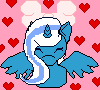 Size: 100x90 | Tagged: safe, artist:flamee-shadoww, oc, oc:fleurbelle, alicorn, pony, alicorn oc, gif, heart, non-animated gif, pixel art, solo, ych result