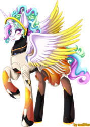 Size: 1266x1777 | Tagged: safe, artist:mailner, princess celestia, alicorn, angel, pony, g4, clothes, colored wings, cosplay, costume, crossover, female, lipstick, mercy, mercylestia, nightmare night, overwatch, simple background, solo, transparent background