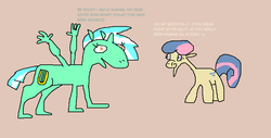 Size: 807x411 | Tagged: safe, artist:bigrigs, bon bon, lyra heartstrings, sweetie drops, human, pony, g4, amazing meme, hand, hand wings, implied princess celestia, meme, ms paint skills almost non-existent, shitposting, the fun has been doubled, wat