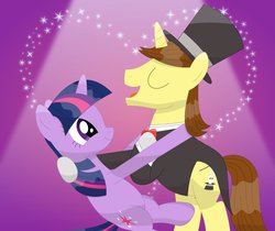 Size: 975x819 | Tagged: safe, artist:porygon2z, twilight sparkle, oc, oc:hocus pocus, g4, canon x oc, female, male, ship:hocusparkle, shipping, straight