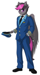 Size: 1020x1920 | Tagged: safe, artist:up1ter, oc, oc only, oc:elusion crest, pegasus, anthro, clothes, pilot, simple background, solo, transparent background, uniform, wonderbolts uniform