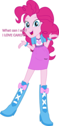 Size: 645x1364 | Tagged: safe, artist:didgereethebrony, edit, pinkie pie, human, equestria girls, g4, belly, dialogue, fat edit, female, looking at you, simple background, solo, transparent background