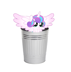 Size: 1072x1092 | Tagged: safe, princess flurry heart, g4, 1000 hours in ms paint, abuse, background pony strikes again, downvote bait, flurrybuse, op is a duck, op is trying to start shit, op isn't even trying anymore, sad, trash can
