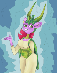 Size: 2120x2720 | Tagged: safe, artist:smirk, oc, oc only, oc:cherry sweets, beetle, anthro, clothes, costume, dress, ear piercing, high res, ms paint, piercing, solo