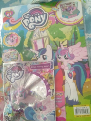 Size: 658x879 | Tagged: safe, princess flurry heart, shining armor, g4, official, father and daughter, female, irl, magazine, male, my little pony logo, my little pony special, photo, thai, thailand, toy