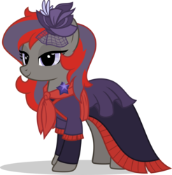 Size: 868x881 | Tagged: safe, artist:mlp-trailgrazer, oc, oc only, oc:kenzie, pony, birthday gift, clothes, dress, female, simple background, smiling, solo, transparent background