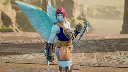 Size: 1200x675 | Tagged: safe, artist:alphamonouryuuken, rainbow dash, human, g4, 3d, armor, clothes, elbow blades, goggles, humanized, pony coloring, pose, soul calibur, soul calibur vi, video game, winged humanization, wings