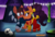 Size: 1130x768 | Tagged: safe, artist:snakeythingy, saffron masala, oc, oc:sketchy dupe, genie, pony, unicorn, g4, clothes, cosplay, costume, crossover, duo, halloween, holiday, looking at each other, looking at someone, nightmare night, nightmare night costume, shantae, shantae (character), sketchffron, skull, smiling, smiling at each other, sonic the hedgehog, sonic the hedgehog (series), sonic the werehog, story included, string lights