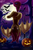 Size: 1000x1500 | Tagged: safe, artist:xflutt, fluttershy, bat, bat pony, g4, armpits, bat ponified, fangs, female, flutterbat, full moon, gravestone, graveyard, halloween, holiday, jack-o-lantern, looking at you, moon, prehensile tail, pumpkin, race swap, solo, spider web, spread wings, tree, tree branch, upside down, wings