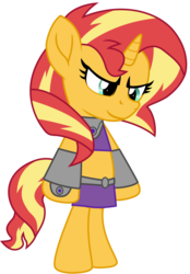 Size: 6800x9754 | Tagged: safe, artist:ejlightning007arts, sunset shimmer, unicorn, semi-anthro, g4, absurd resolution, arm hooves, bipedal, chibi, clothes, cosplay, costume, female, halloween, halloween costume, looking down, mare, simple background, solo, starfire, teen titans, transparent background