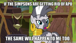 Size: 600x337 | Tagged: safe, edit, edited screencap, screencap, zecora, pony, g4, it isn't the mane thing about you, discussion in the comments, female, image macro, male, meme, memeful.com, op is a duck, op is trying to start shit, solo, text, the simpsons