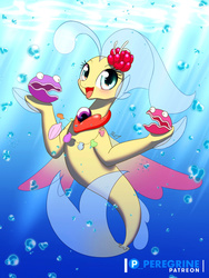 Size: 600x800 | Tagged: safe, artist:phoenixperegrine, princess skystar, shelldon, shelly, seapony (g4), g4, my little pony: the movie, bioluminescent, blue eyes, blue mane, blue tail, bubble, crepuscular rays, cute, digital art, dorsal fin, female, fin, fin wings, fins, fish tail, floppy ears, flower, flower in hair, flowing mane, flowing tail, freckles, happy, jewelry, necklace, ocean, open mouth, open smile, patreon, patreon logo, pearl necklace, scales, seashell, seashell necklace, signature, skyabetes, smiling, solo, spread wings, sunlight, swimming, tail, teeth, underwater, water, watermark, wings