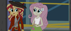 Size: 1600x706 | Tagged: safe, artist:thomaszoey3000, fluttershy, sunset shimmer, equestria girls, g4, fanfic, halloween, holiday