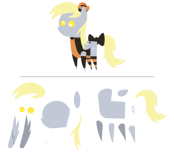 Size: 4882x4350 | Tagged: safe, artist:steampunk-brony, derpy hooves, pegasus, pony, g4, absurd resolution, bow, clothes, costume, female, food, halloween, halloween costume, holiday, muffin, pointy ponies, simple background, smiling, solo, transparent background