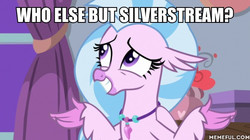 Size: 600x337 | Tagged: safe, edit, edited screencap, screencap, silverstream, classical hippogriff, hippogriff, g4, school raze, female, image macro, meme, memeful.com, solo, text