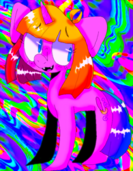 Size: 521x669 | Tagged: safe, artist:pixelthepikachu, toola-roola, pony, g3, female, needs more saturation, psychedelic, solo