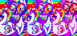 Size: 1377x652 | Tagged: safe, artist:pixelthepikachu, oc, oc only, pony, eyestrain warning, needs more saturation, psychedelic, solo