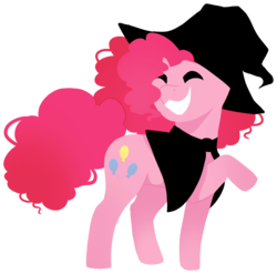 Size: 784x775 | Tagged: safe, artist:elf-hollow, pinkie pie, pony, g4, female, hat, simple background, solo, transparent background, witch hat