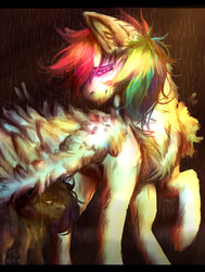 Size: 720x951 | Tagged: safe, artist:electricalblood, rainbow dash, oc, oc:nightstar, pegasus, pony, g4