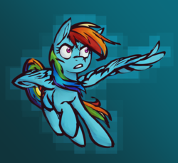 Size: 1750x1600 | Tagged: safe, artist:rhythmcrown, rainbow dash, pegasus, pony, g4, abstract background, female, mare, solo, wings