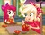 Size: 1500x1159 | Tagged: safe, artist:dieart77, apple bloom, applejack, equestria girls, g4, my little pony equestria girls: better together, clothes, cute, female, freckles, halloween, happy, holiday, jack-o-lantern, knife, pumpkin, pumpkin carving, shirt, shooting star, sisters, smiling, tree