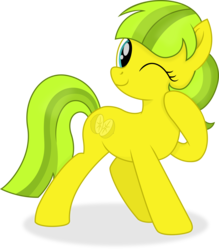 Size: 9736x11138 | Tagged: safe, artist:cirillaq, oc, oc only, oc:lemon drop, earth pony, pony, absurd resolution, female, mare, one eye closed, simple background, solo, transparent background, vector, wink