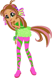 Size: 380x570 | Tagged: safe, artist:pupkinbases, artist:user15432, fairy, human, equestria girls, g4, bare shoulders, barely eqg related, base used, clothes, crossover, equestria girls style, equestria girls-ified, fairy wings, fins, flora (winx club), flower, flower in hair, hasbro, hasbro studios, humanized, pink wings, rainbow s.r.l, shoes, sirenix, solo, strapless, winged humanization, wings, winx club