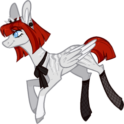 Size: 672x670 | Tagged: safe, artist:sararini, oc, oc only, pegasus, pony, female, fishnet stockings, mare, simple background, solo, transparent background