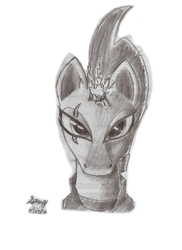 Size: 2550x3506 | Tagged: safe, artist:maddox3310, tempest shadow, pony, g4, my little pony: the movie, female, high res, monochrome, pencil drawing, solo, traditional art