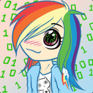 Size: 184x184 | Tagged: artist needed, safe, rainbow dash, cat, human, g4, avatar, binary, humanized, maki drawgirl