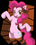 Size: 5847x7317 | Tagged: safe, artist:mikuszoke, pinkie pie, earth pony, pony, g4, absurd resolution, bipedal, clothes, fangs, female, socks, solo, striped socks