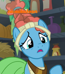 Size: 590x674 | Tagged: safe, screencap, meadowbrook, earth pony, pony, a rockhoof and a hard place, g4, cropped, female, mare, medicine, nickelodeon, raised eyebrow, raised hoof, solo