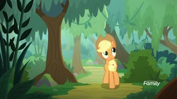 Size: 1920x1080 | Tagged: safe, screencap, applejack, pony, g4, sounds of silence, female, mare, solo, tree