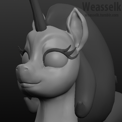 Size: 604x604 | Tagged: safe, artist:weasselk, princess celestia, alicorn, pony, g4, 3d, 3d model, female, smiling, solo, wip