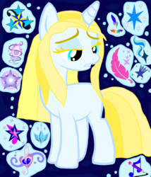 Size: 1212x1414 | Tagged: safe, artist:php185, oc, oc only, oc:sparkle light, pony, unicorn, cutie mark, female, sad, simple background, solo