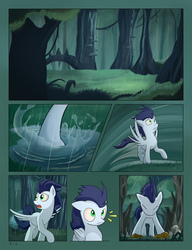 Size: 1600x2085 | Tagged: safe, artist:marmorexx, soarin', pony, comic:the new wonderbolt, g4, comic, male, mud, solo, water