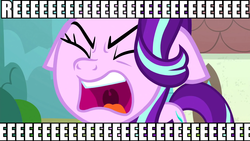 Size: 1920x1080 | Tagged: safe, edit, edited screencap, screencap, starlight glimmer, totally legit recap, g4, the parent map, angry, floppy ears, image macro, mating call, meme, reaction image, reeee, reeeeeeeeeeeeeeeeeeee, text