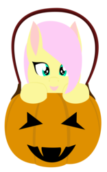 Size: 1598x2557 | Tagged: safe, artist:alltimemine, fluttershy, pegasus, pony, g4, cute, female, filly, foal, halloween, holiday, jack-o-lantern, lineless, looking at you, nightmare night, pumpkin, pumpkin bucket, simple background, smiling, transparent background, vector, younger