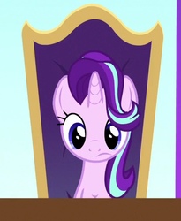Size: 403x492 | Tagged: safe, starlight glimmer, pony, a matter of principals, g4, chair, cropped, cute, female, mare, solo