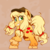 Size: 2026x2026 | Tagged: safe, artist:binky-b, artist:bookshelph, applejack, earth pony, pony, g4, abstract background, alternate hairstyle, applejack's hat, beanbrows, chest fluff, cloven hooves, cowboy hat, cute, cutie mark, ear fluff, eye clipping through hair, eyebrows, eyebrows visible through hair, female, freckles, grin, hat, high res, jackabetes, looking at you, mare, pigtails, raised hoof, sidemouth, simple background, smiling, solo, twintails, unshorn fetlocks