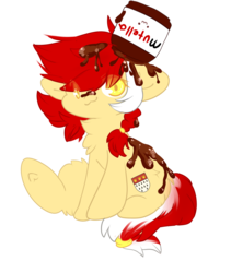 Size: 2721x3069 | Tagged: safe, artist:fluffire, oc, oc only, oc:colonia, pony, food, high res, nutella, simple background, solo, transparent background