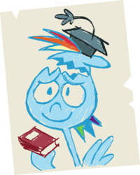 Size: 2252x2814 | Tagged: safe, artist:phucknuckl, rainbow dash, g4, school daze, doodle, drawing, egghead, egghead dash, high res, inkscape, paper, professor egghead, simple background, transparent background, vector