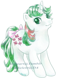 Size: 450x618 | Tagged: safe, artist:alukelele, gusty, pony, g1, bow, female, simple background, solo, tail bow, transparent background