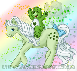 Size: 600x553 | Tagged: safe, artist:lazyjenny, minty (g1), g1, care bears, crossover, good luck bear