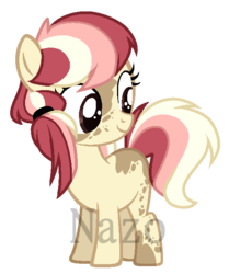Size: 543x648 | Tagged: safe, artist:vintage-owll, oc, oc only, oc:cookie, earth pony, pony, female, filly, offspring, parent:apple bloom, parent:pipsqueak, parents:pipbloom, simple background, solo, transparent background