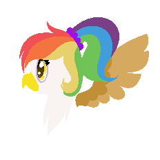 Size: 232x232 | Tagged: safe, artist:tsintseh, oc, oc only, oc:rainbow feather, griffon, base used, interspecies offspring, magical lesbian spawn, offspring, parent:gilda, parent:rainbow dash, parents:gildash, simple background, solo, transparent background