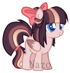 Size: 436x449 | Tagged: safe, artist:vintage-owll, oc, oc only, oc:rose star, pegasus, pony, bow, female, filly, hair bow, offspring, parent:flash sentry, parent:twilight sparkle, parents:flashlight, simple background, solo, transparent background