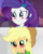 Size: 874x1093 | Tagged: safe, edit, edited edit, edited screencap, screencap, applejack, rarity, equestria girls, equestria girls specials, g4, my little pony equestria girls: better together, my little pony equestria girls: rollercoaster of friendship, blushing, cute, female, jackabetes, raribetes, shipping fuel, solo