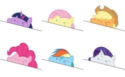 Size: 8192x5002 | Tagged: safe, artist:amarthgul, applejack, fluttershy, pinkie pie, rainbow dash, rarity, twilight sparkle, g4, .ai available, .svg available, absurd resolution, bongo cat, mane six, simple background, transparent background, vector